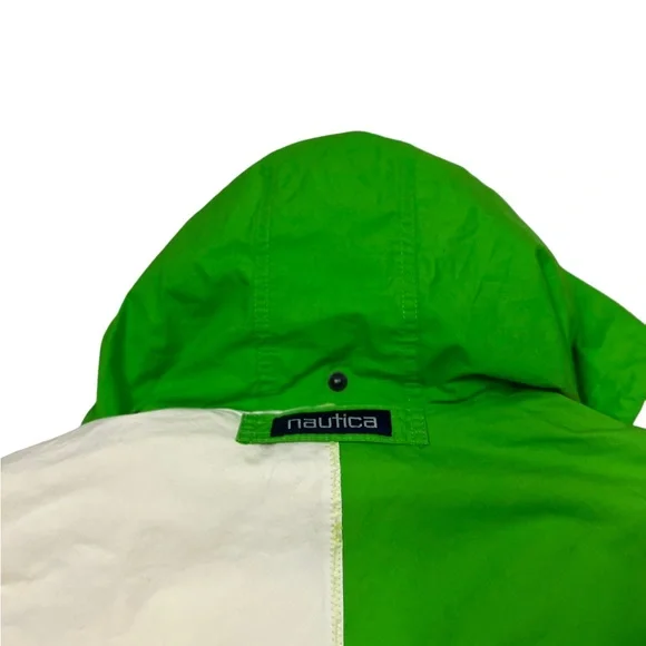 Nautica Sailing Jacket Colorblock Coat Windbreaker Hooded One Design Vintage 90s - Picture 7 of 13